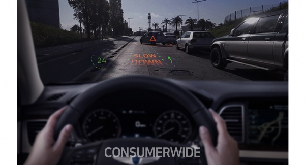 오는 2020년에 제네시스 G80에 홀로그램 증강현실(AR : Augmented Reality) 내비게이션이 탑재될 전망이다.(사진: 현대자동차그룹 제공)