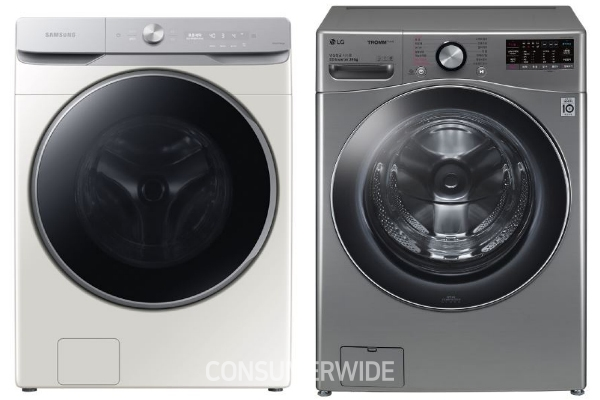 세탁기 24kg 시장을 놓고 삼성전자, LG전자가 맞대결에 들어간다.(사진: 왼쪽 삼성전자 각사)