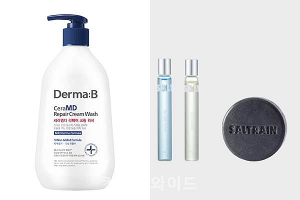 더마비는 ‘세라엠디 리페어 크림 워시’를 선보이며, 솔트레인은 핸드크림, 프레그런스 오일, 립밤, 샴푸바 등 7종의 신제품을 출시한다. (사진: 더바미, 솔트레인)