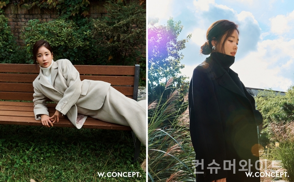 W컨셉이 전개하는 디자이너 브랜드 모한(MOHAN)이 배우 기은세와 함께한 21 윈터 컬렉션 화보를 공개했다 (사진:W컨셉)