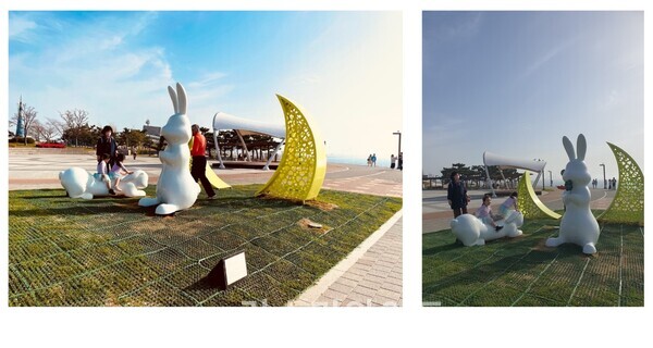 시화 휴게소: 시회지구는 낙조가 유명한 곳으로 달에게 소원을 비는 토끼를 형상화 해서 시민들에게 행운을 주는 장소적의미의 공간 ⓒ  ‘제이포 더 디자인’ 제공