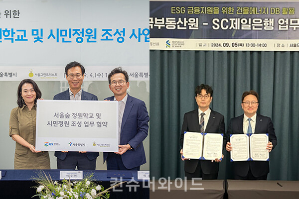 기관, 기업들이 지속가능한 도시 정원을 조성하고, ESG 금융 지원을 위해 협력한다.