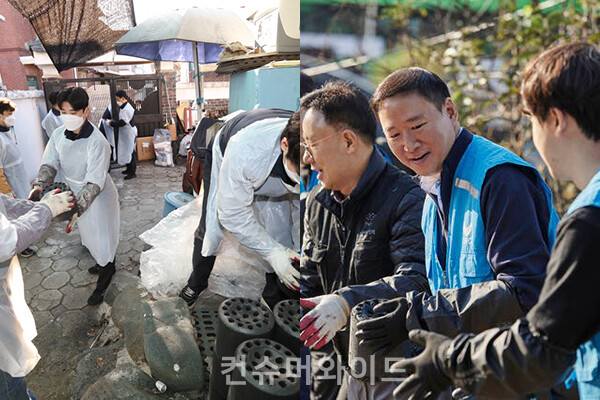 기업들이 겨울철 연탄을 기부하고, 연탄 나눔 봉사활동도 진행하며 취약계층을 돕는다.