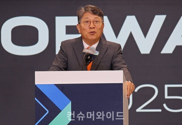 곽재선 KG그룹 회장이 발언하고 있다.  ⓒ컨슈머와이드 전휴성 기자