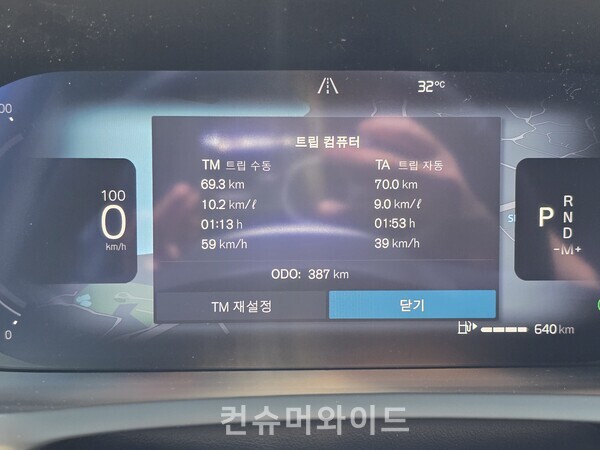 XC90 DDP→비클래시 약 70km 연비 ⓒ컨슈머와이드 전휴성 기자